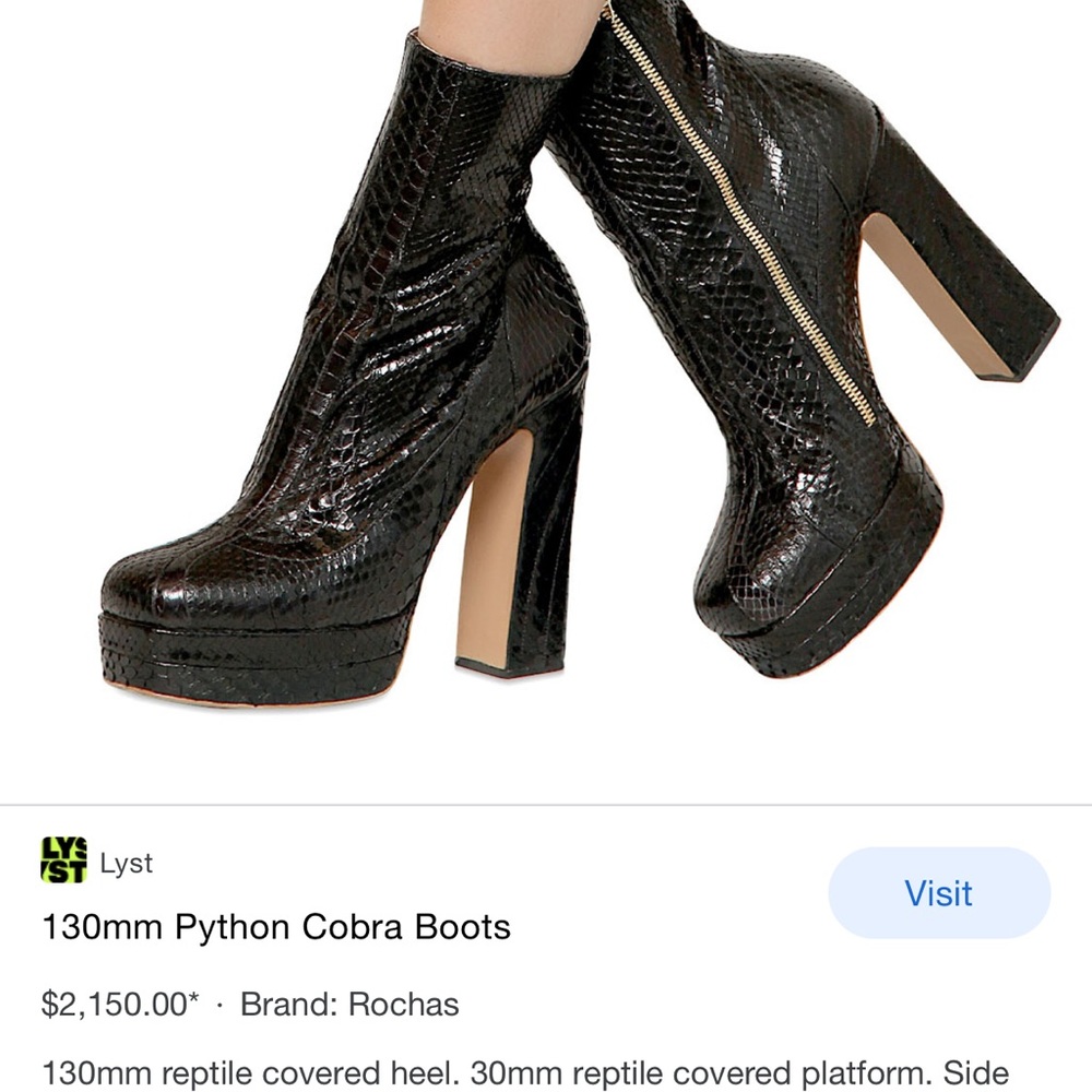 Rochas Python Heeled Boots - image 7